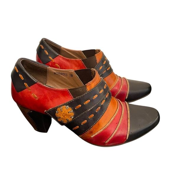 L'Artiste by Spring Step Wondrous Colorblock Ankle Booties Size 38 or 7 NEW - Picture 3 of 5